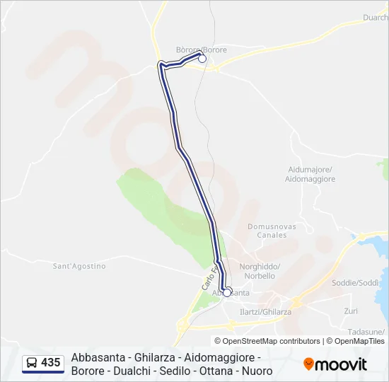 435 Bus Line Map