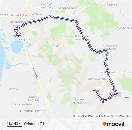 437 Bus Line Map
