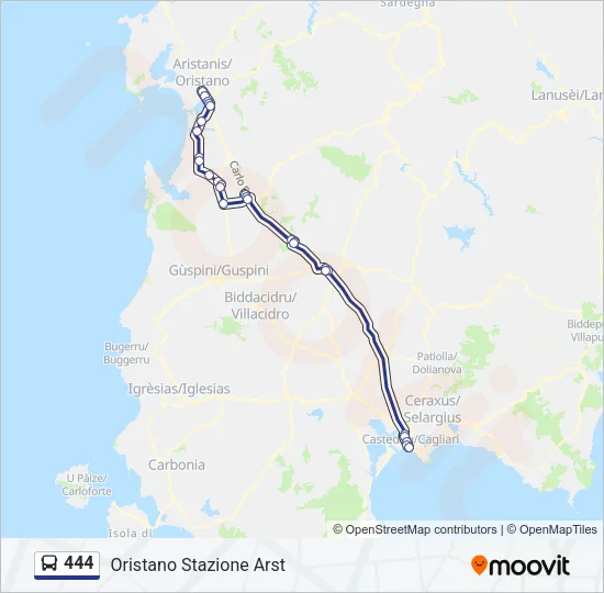 444 Bus Line Map