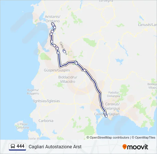 444 Bus Line Map