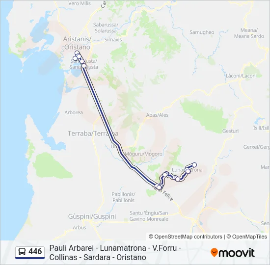 446 Bus Line Map
