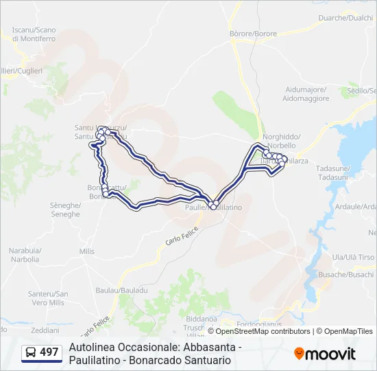497 Bus Line Map