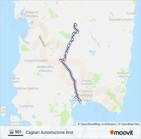 501 Bus Line Map