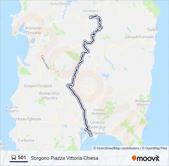 501 Bus Line Map