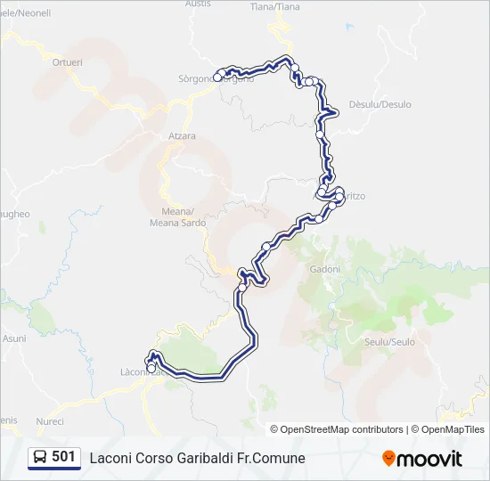 501 Bus Line Map