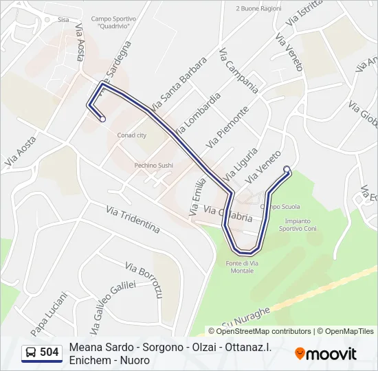 504 Bus Line Map