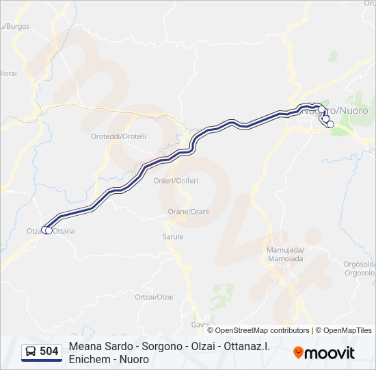 Percorso linea bus 504