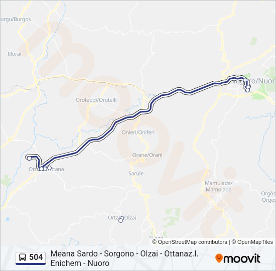 Percorso linea bus 504