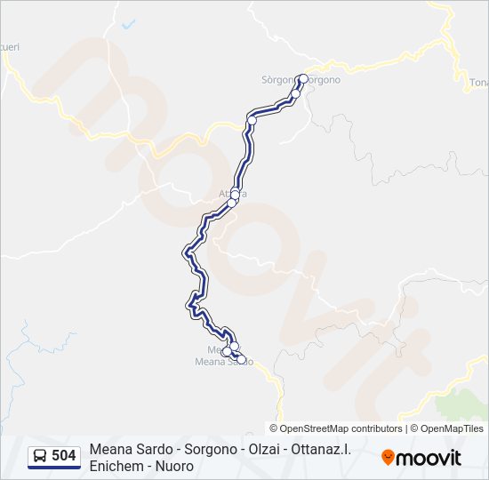 Percorso linea bus 504