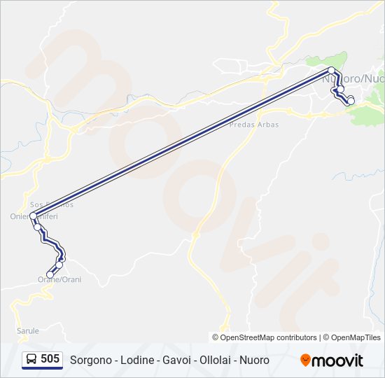 505 bus Line Map