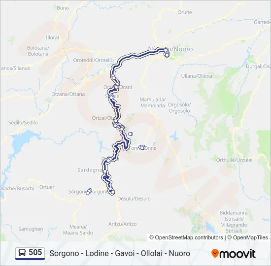 505 Bus Line Map