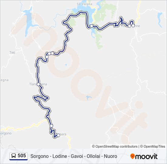 Percorso linea bus 505
