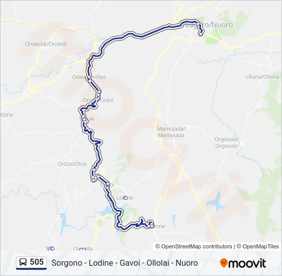 505 Bus Line Map