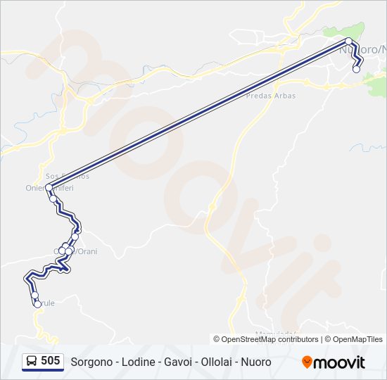 505 bus Line Map