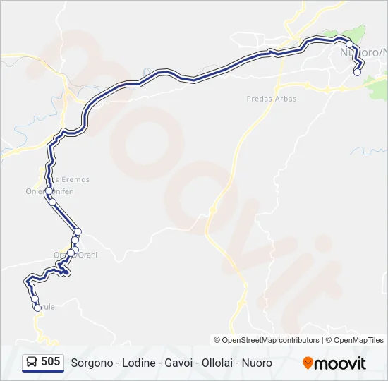 505 Bus Line Map