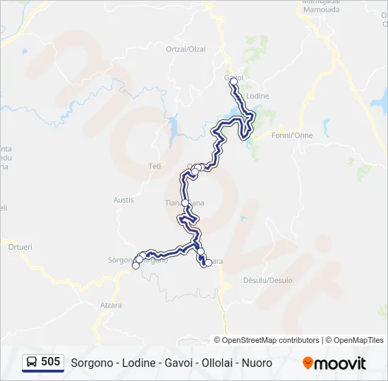 505 Bus Line Map
