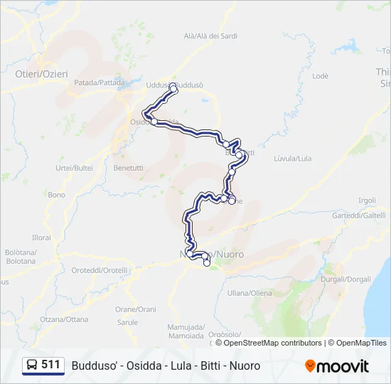 511 Bus Line Map
