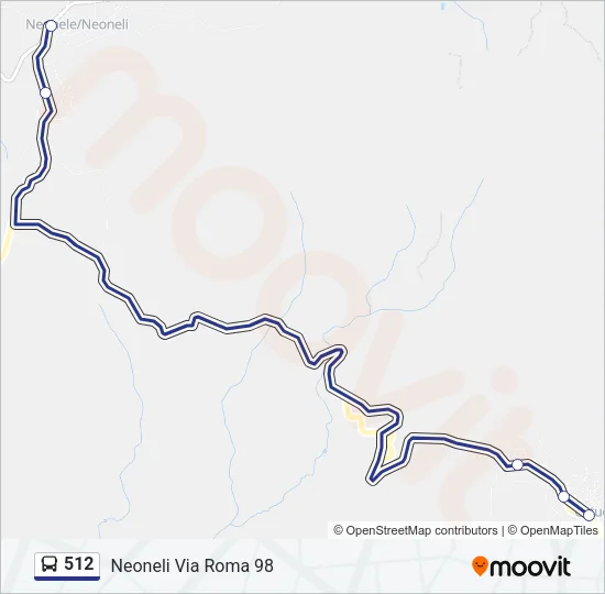 Percorso linea bus 512
