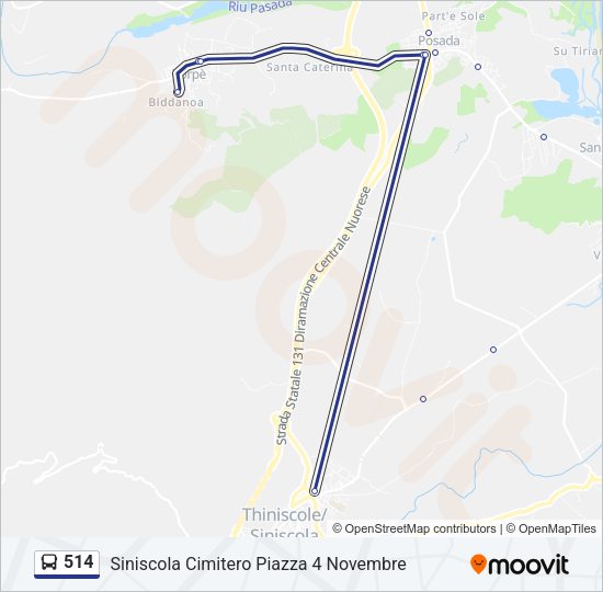 Percorso linea bus 514