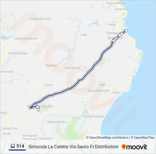 514 Bus Line Map