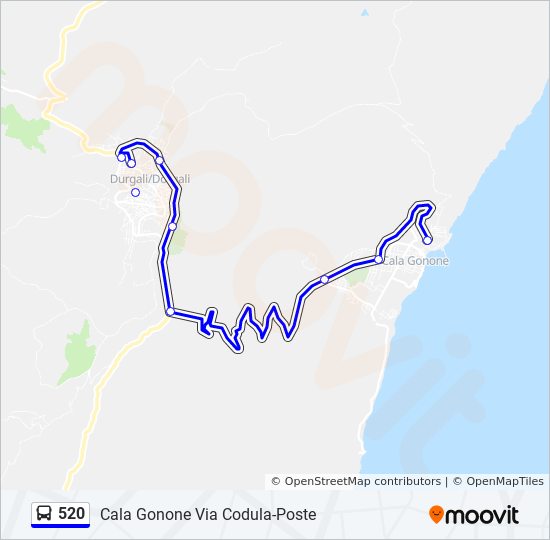 520 Route Schedules Stops Maps Cala Gonone Via Codula Poste