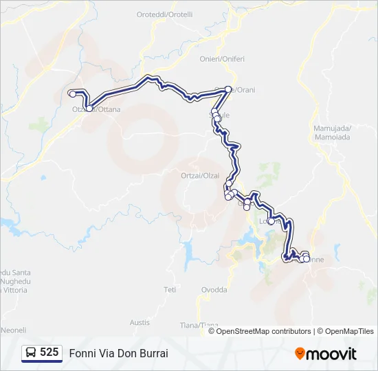 525 Bus Line Map