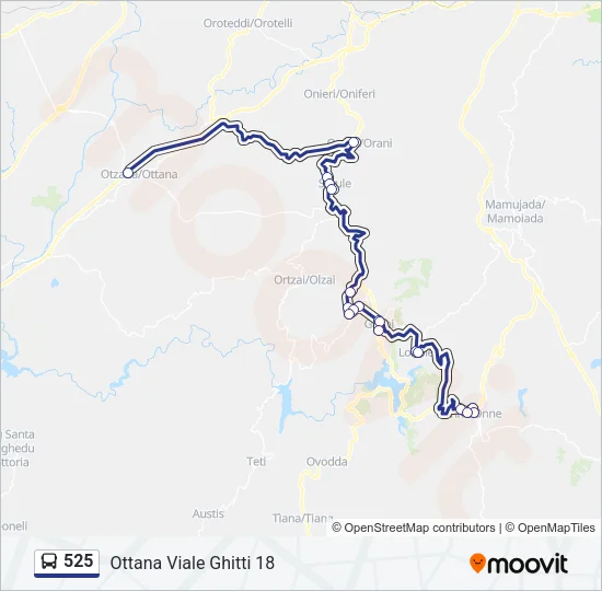 525 Bus Line Map