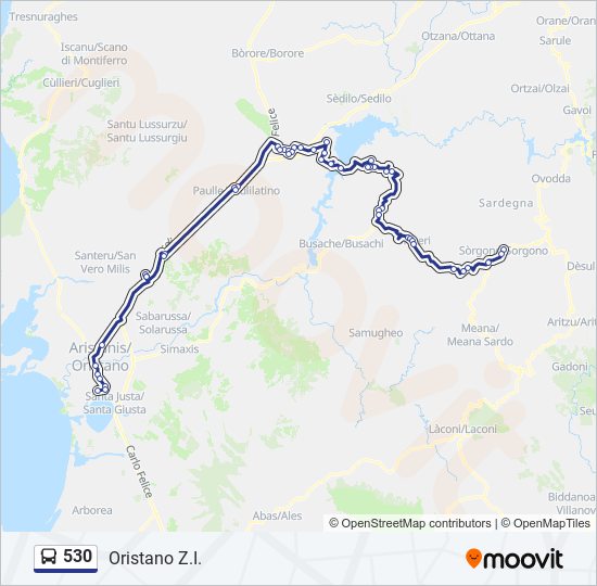 530 bus Line Map