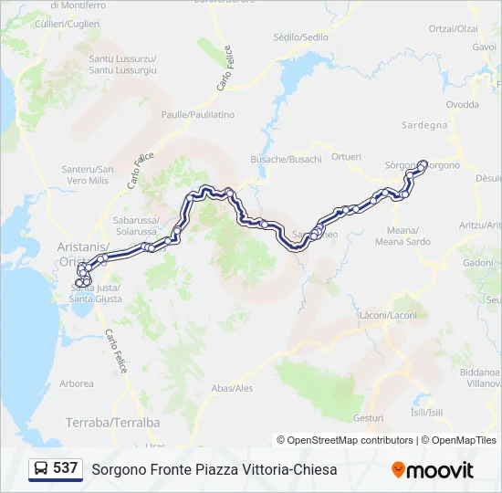 537 Bus Line Map