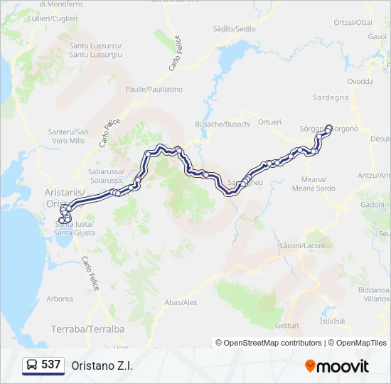 537 Bus Line Map