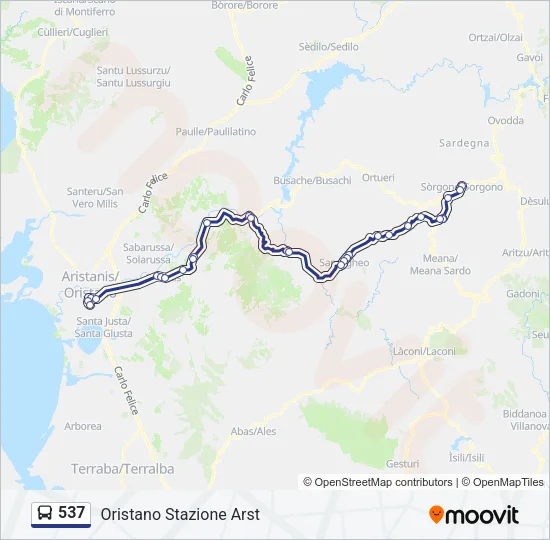 537 Bus Line Map