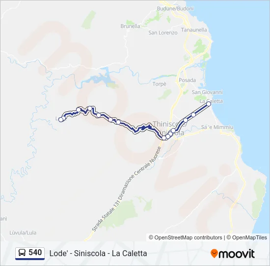 540 Bus Line Map