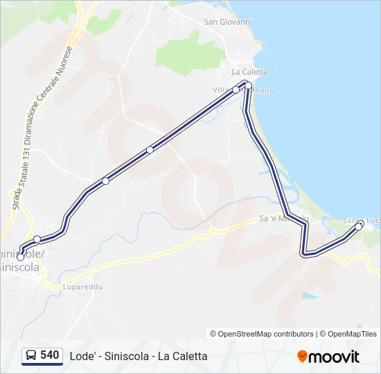 540 Bus Line Map