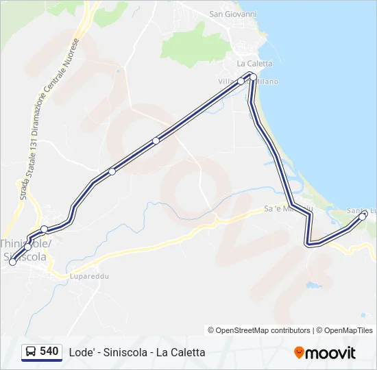 540 Bus Line Map
