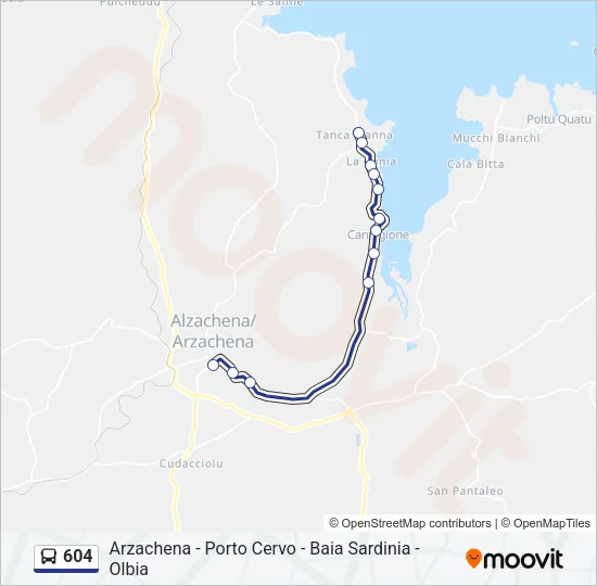 604 Bus Line Map