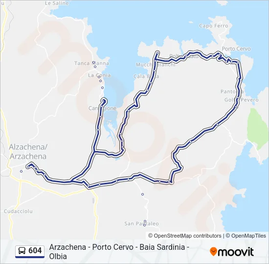 604 Bus Line Map