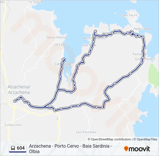 604 Bus Line Map