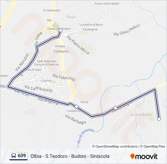 609 Bus Line Map