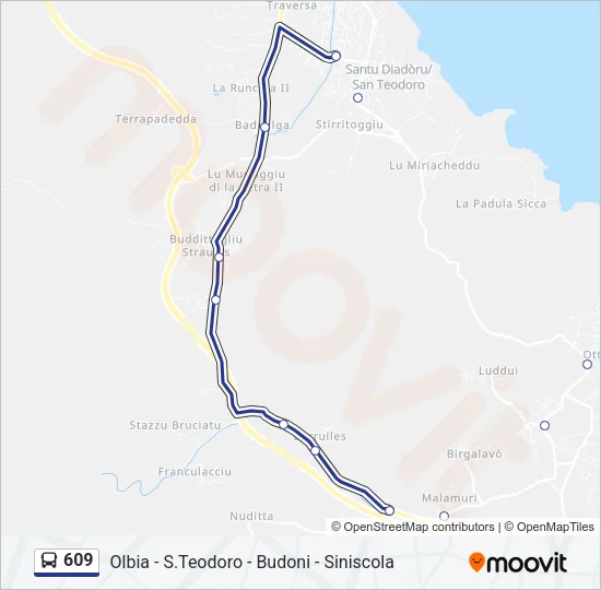 609 Bus Line Map