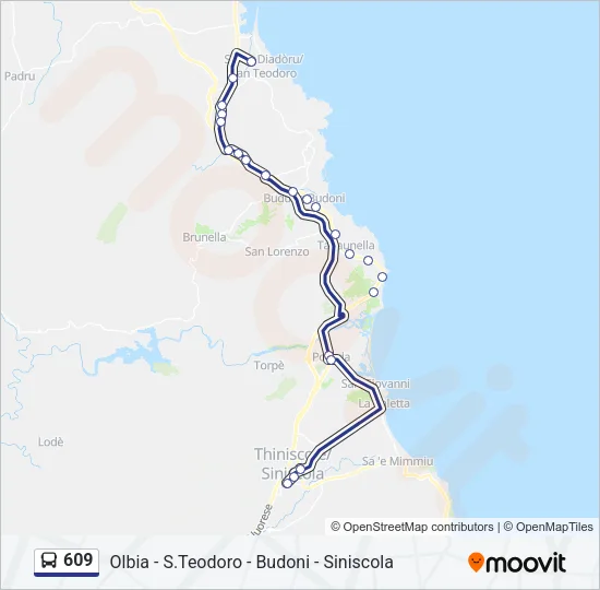 609 Bus Line Map