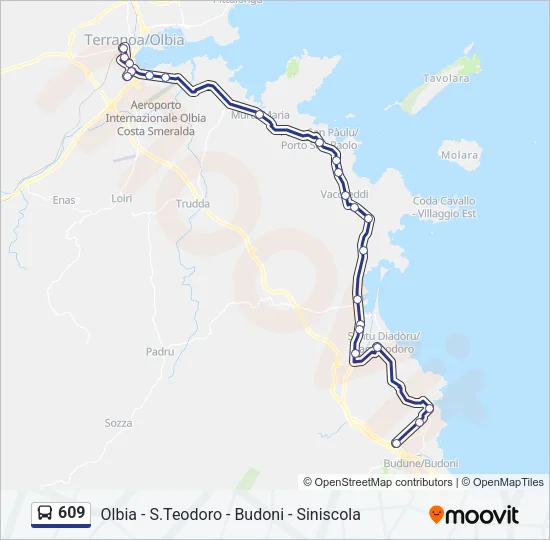 609 Bus Line Map