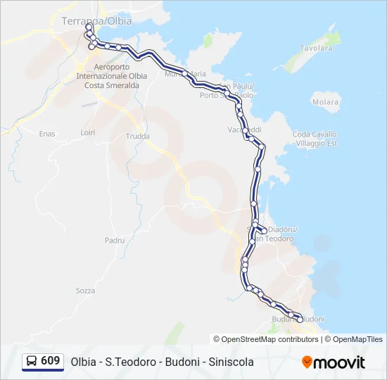 609 Bus Line Map