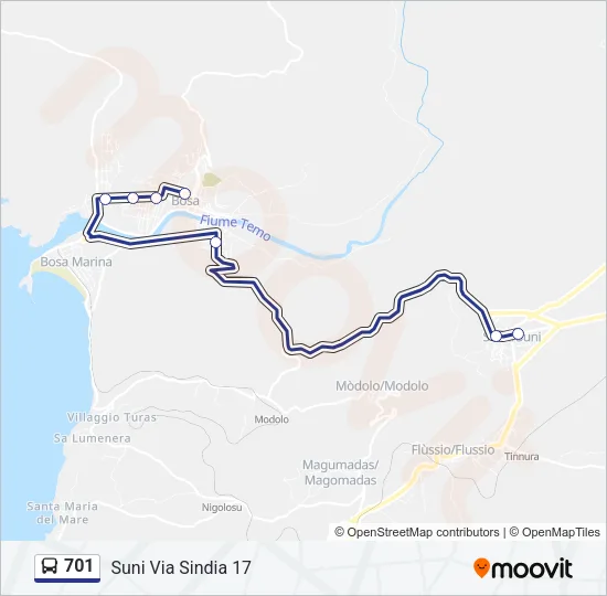 701 Bus Line Map