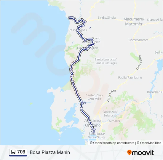 703 Bus Line Map