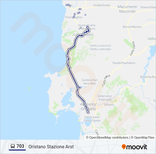 703 bus Line Map