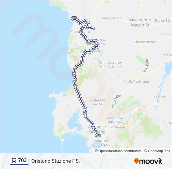 703 Bus Line Map