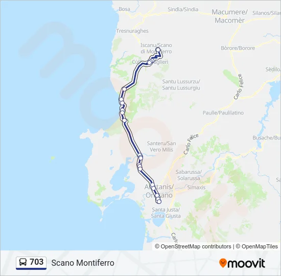 703 Bus Line Map