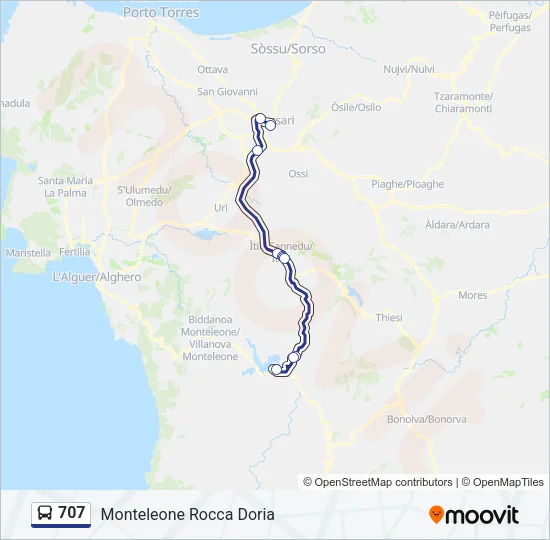 707 Bus Line Map