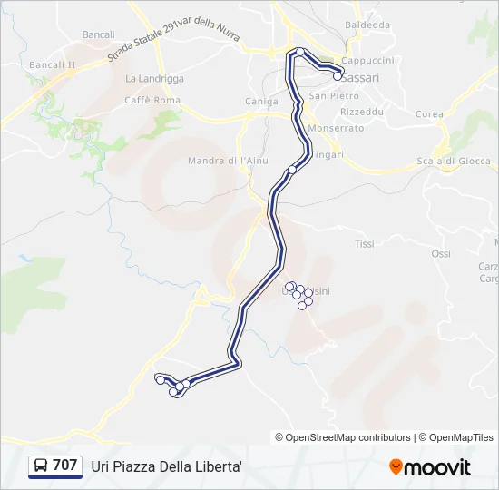 707 Bus Line Map