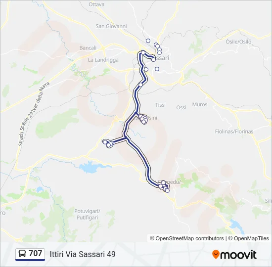 707 Bus Line Map